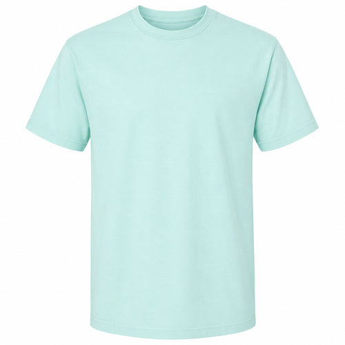 American Apparel heavyweight cotton tee in mint, front view, ready for custom printing