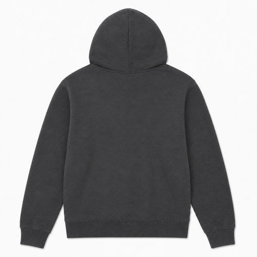 BELLA+CANVAS unisex heavyweight pullover hoodie in charcoal gray, back view, ready for custom printing or embroidery