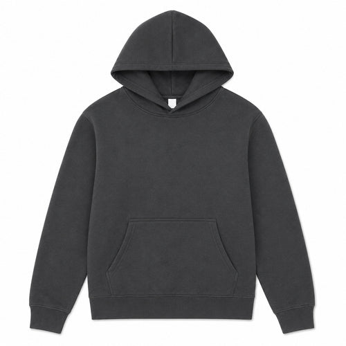 BELLA+CANVAS unisex heavyweight pullover hoodie in charcoal gray, front view, ready for custom printing or embroidery
