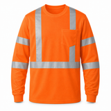 Custom CornerStone® ANSI 107 Class 3 Long Sleeve Snag-Resistant Reflective T-Shirt
