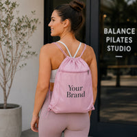 Custom Q-Tees Polyester Drawstring Backpack