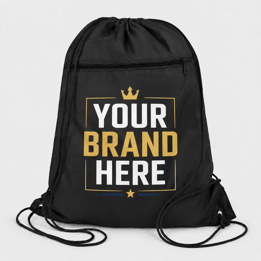 Custom Q-Tees Polyester Drawstring Backpack