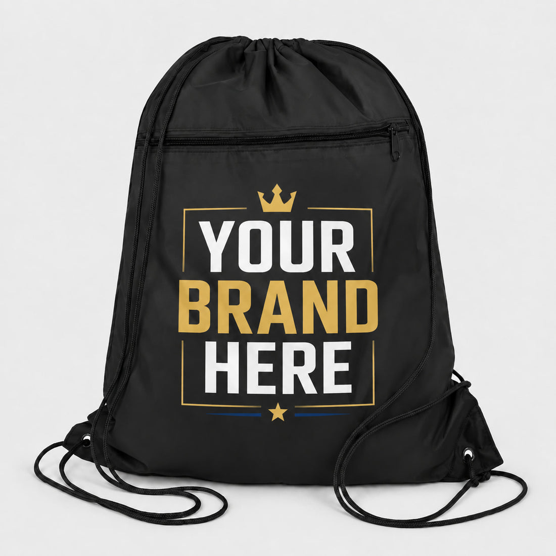 Custom Q-Tees Polyester Drawstring Backpack