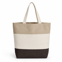 Custom Q-Tees Tri-Color Tote | Natural Cotton