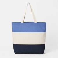 Custom Q-Tees Tri-Color Tote | Natural Cotton