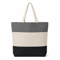 Custom Q-Tees Tri-Color Tote | Natural Cotton