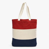 Custom Q-Tees Tri-Color Tote | Natural Cotton