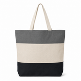 Custom Q-Tees Tri-Color Tote | Natural Cotton