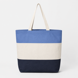 Custom Q-Tees Tri-Color Tote | Natural Cotton