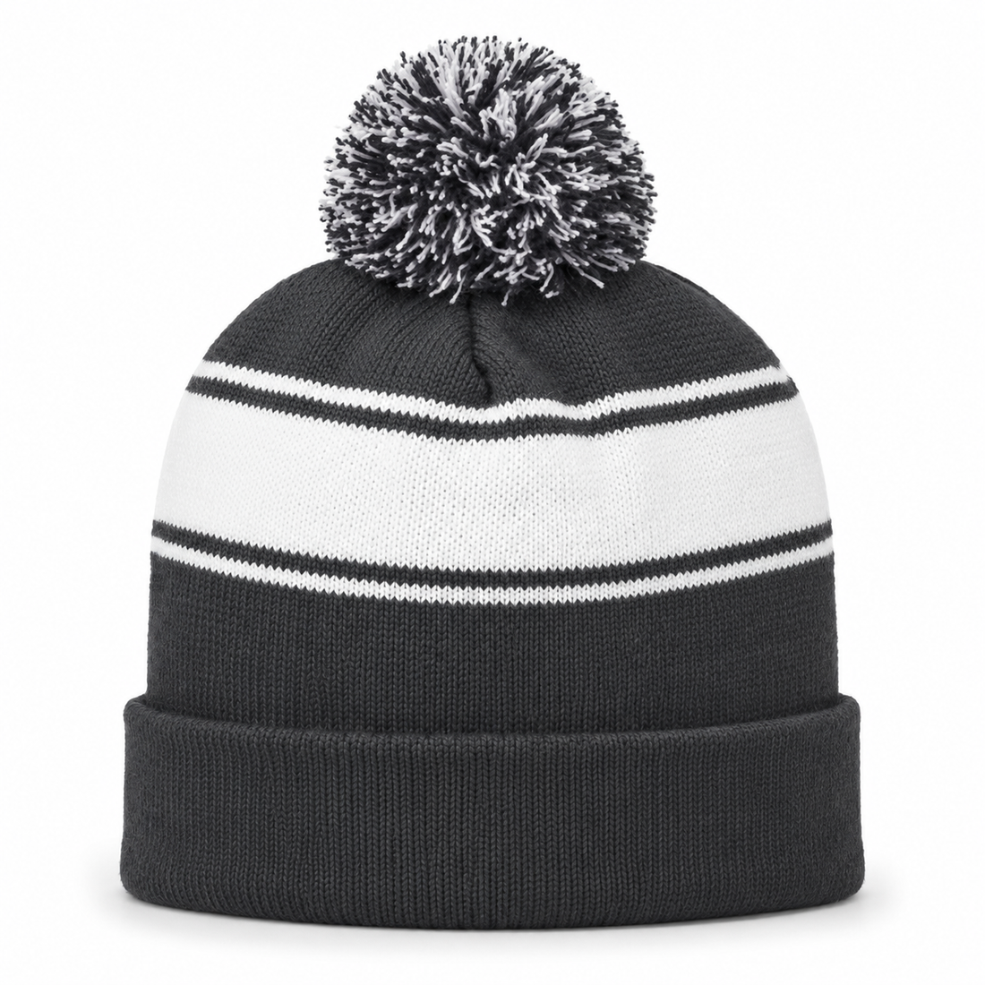 Custom Sport-Tek® Stripe Pom Pom Beanie