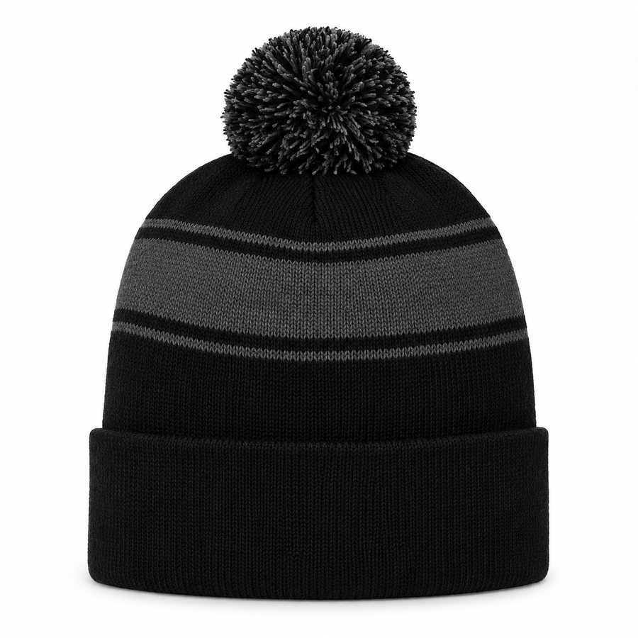Custom Sport-Tek® Stripe Pom Pom Beanie