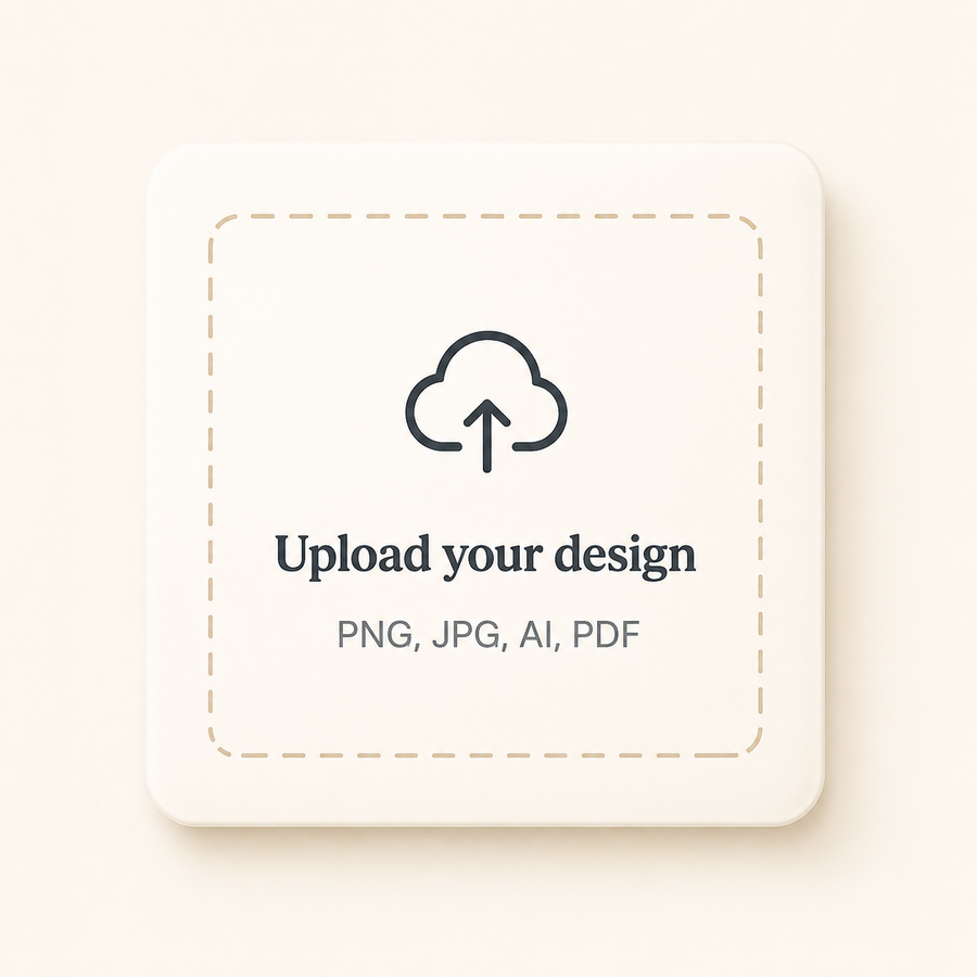 Upload your logo or artwork to Inkcora in PNG, JPG, AI, or PDF format for a free digital proof within 24 hours.