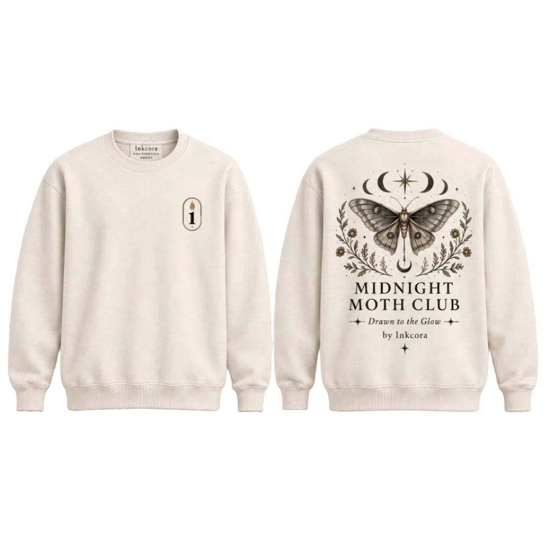 Midnight Moth Club Premium Crewneck | After Dark