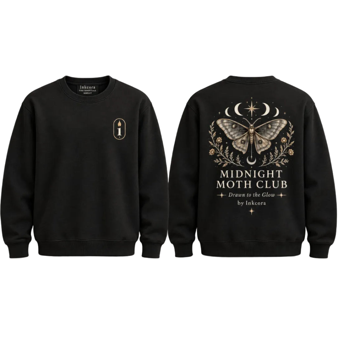 Midnight Moth Club Premium Crewneck | After Dark